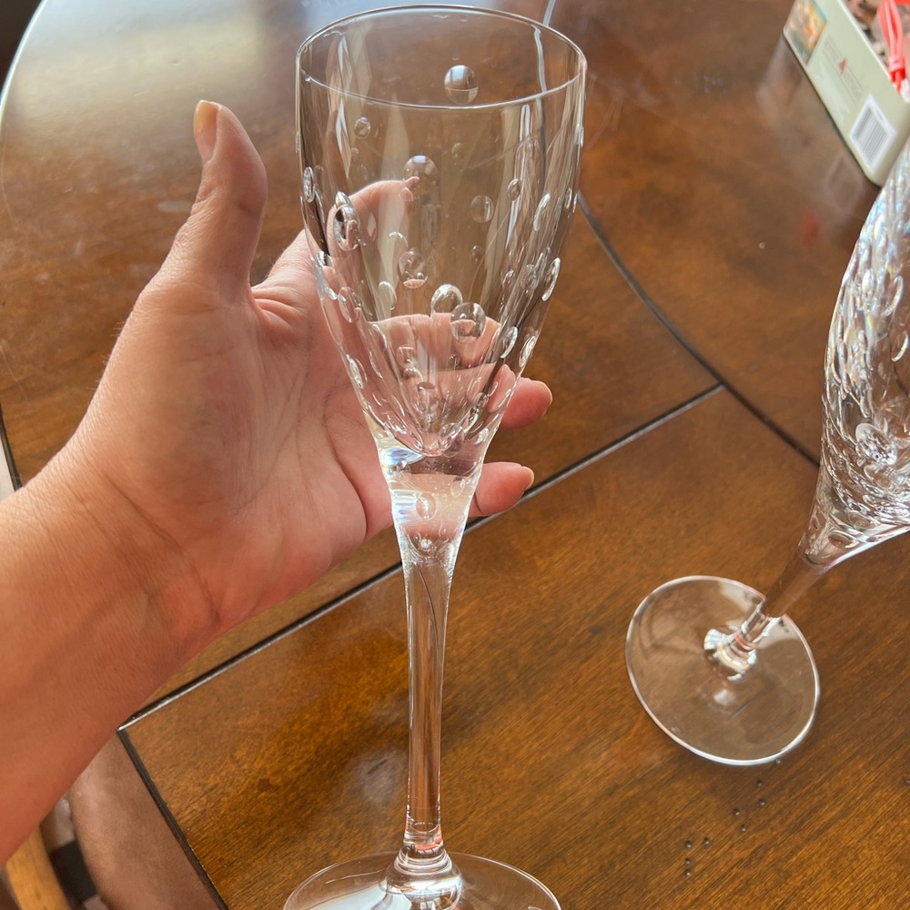 Champagne Glasses W/Divets Bride And Groom Maker Unknown Set Of Two